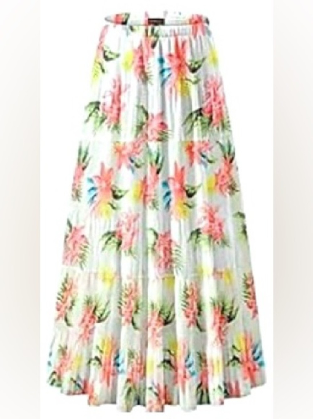 Chiffon Elastic Waist Pleated A-Line Flared Maxi Skirt!